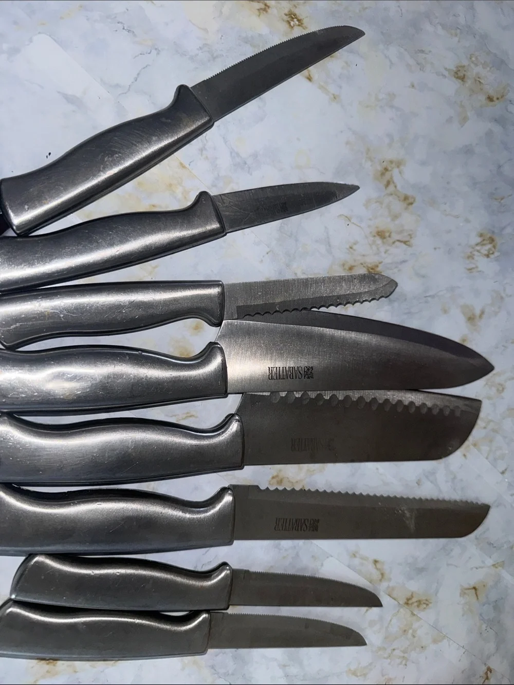 Stainless Steel Kitchen Knife Set - Silver